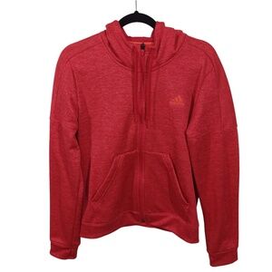 Adidas Womens Full Zip Hoodie Size M Pink Long Sleeve Pockets Active Travel